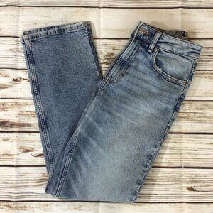 H&M Stonewash Straight Leg High Rise Blue Jeans